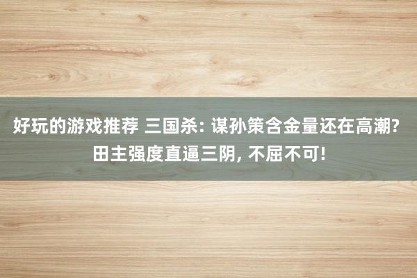 好玩的游戏推荐 三国杀: 谋孙策含金量还在高潮? 田主强度直逼三阴, 不屈不可!