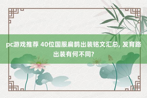 pc游戏推荐 40位国服扁鹊出装铭文汇总, 发育路出装有何不同?