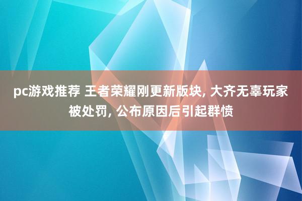 pc游戏推荐 王者荣耀刚更新版块, 大齐无辜玩家被处罚, 公布原因后引起群愤