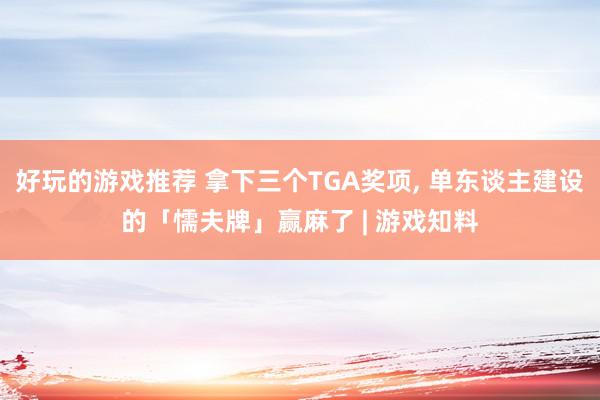 好玩的游戏推荐 拿下三个TGA奖项, 单东谈主建设的「懦夫牌」赢麻了 | 游戏知料