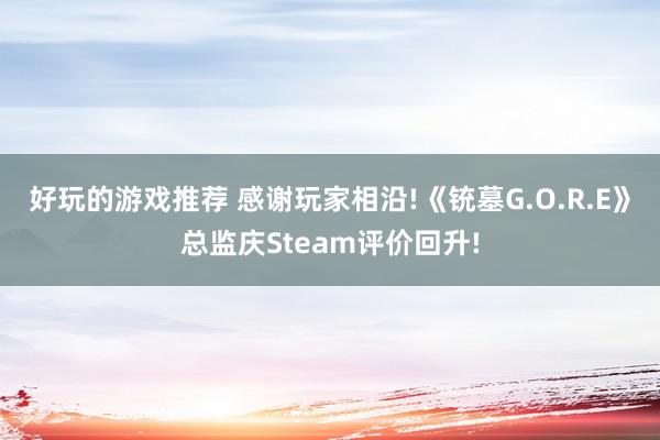 好玩的游戏推荐 感谢玩家相沿!《铳墓G.O.R.E》总监庆Steam评价回升!