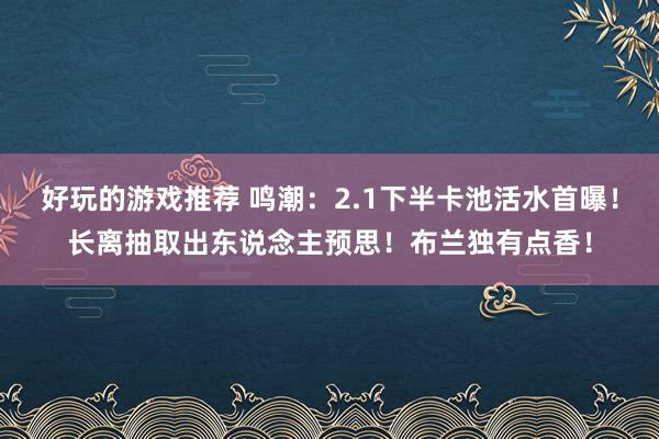 好玩的游戏推荐 鸣潮：2.1下半卡池活水首曝！长离抽取出东说念主预思！布兰独有点香！